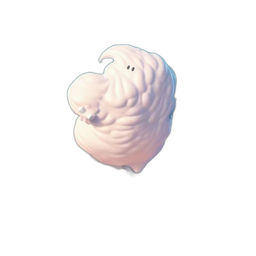 creature, animal, hair, face, pixel art, concept art, 3d render, vaporwave transparent PNG cut-out