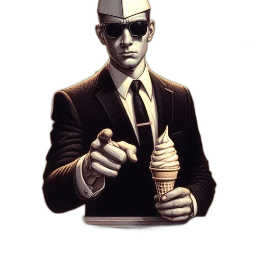 staff, jacket, hat, robot, concept art, comic book art, cartoon, pixel art transparent PNG cut-out