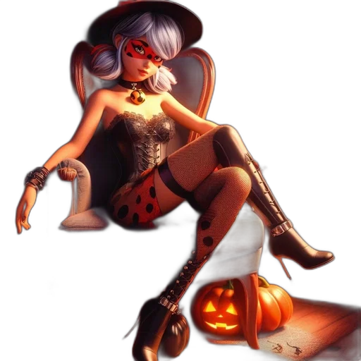 fantasy art, concept art, pixel art, anime, dark, red, female, animated transparent PNG cut-out
