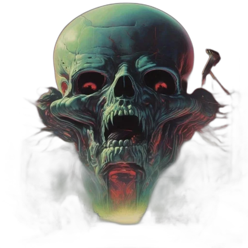 mask, face, creature, staff, concept art, fantasy art, photorealistic, comic book art transparent PNG cut-out