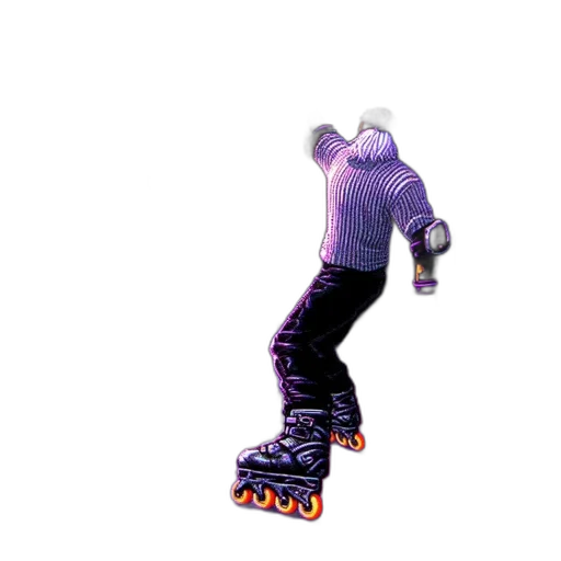 robot, shoes, creature, animal, vaporwave, 3d render, concept art, pixel art transparent PNG cut-out