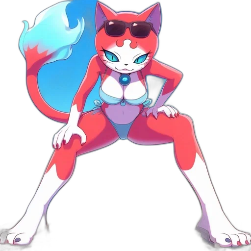 animal, creature, robot, staff, anime, concept art, pixel art, vaporwave transparent PNG cut-out