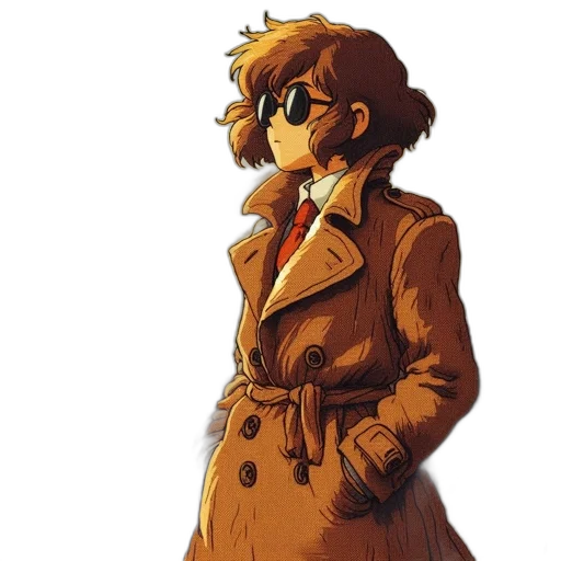 jacket, staff, dress, face, concept art, watercolor, pixel art, cartoon transparent PNG cut-out