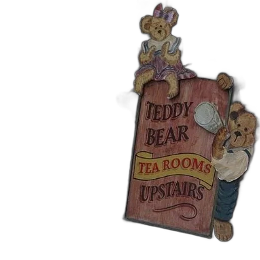 sign, teddy, bear, tea, rooms, two, bears transparent PNG cut-out