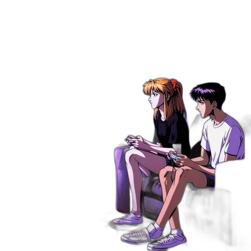 anime, concept art, comic book art, cartoon, outer space, fire, neon lights, city street transparent PNG cut-out