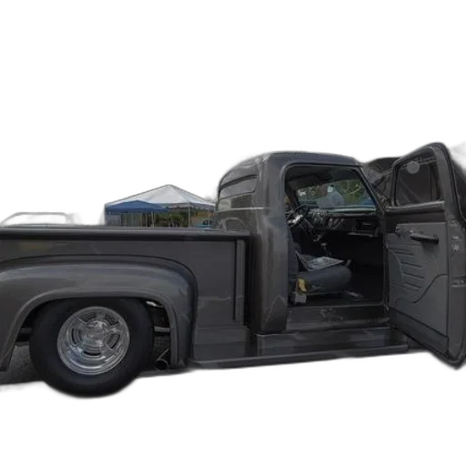 car, 3d render, classic, black, pickup, truck, driver, side transparent PNG cut-out