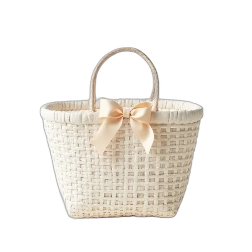white, beige, basket, bag transparent PNG cut-out