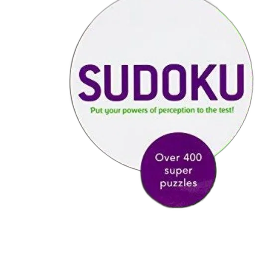sudoku, puzzle, book, green, white, cover, featuring, title transparent PNG cut-out