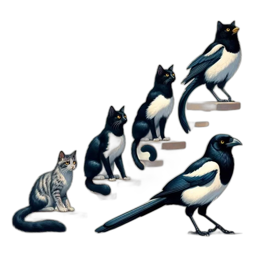 animal, concept art, pixel art, 3d render, watercolor, monochrome, blue, series transparent PNG cut-out