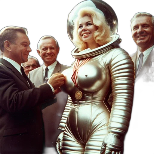 robot, outer space, woman, shiny, space, suit, awarded, medal transparent PNG cut-out