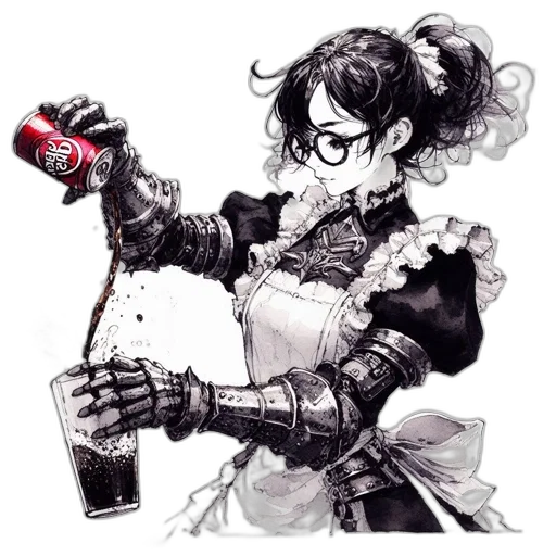 staff, weapon, robot, bottle, concept art, fantasy art, cyberpunk, comic book art transparent PNG cut-out