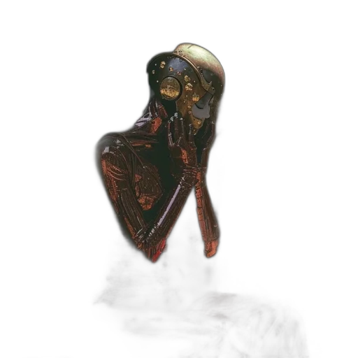 mask, robot, jewelry, shoes, 3d render, concept art, photorealistic, fantasy art transparent PNG cut-out