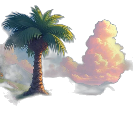 tree, dragon, concept art, watercolor transparent PNG cut-out
