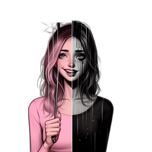 face, mask, dress, hair, cartoon, comic book art, anime, concept art transparent PNG cut-out