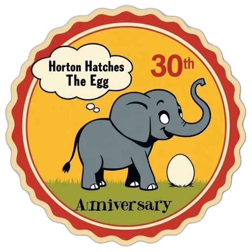 vintage-style, sticker, featuring, illustration, elephant, speech, bubble, saying transparent PNG cut-out