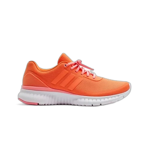 shoes, single, orange, sneaker, white, sole, displayed, against transparent PNG cut-out