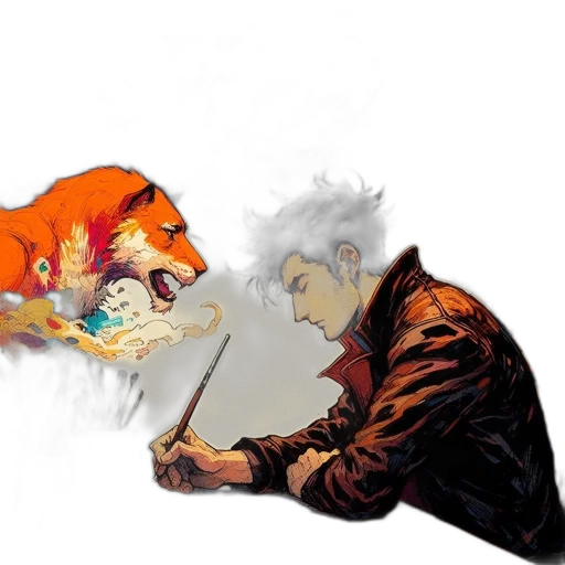 animal, mask, dragon, creature, comic book art, concept art, fantasy art, anime transparent PNG cut-out