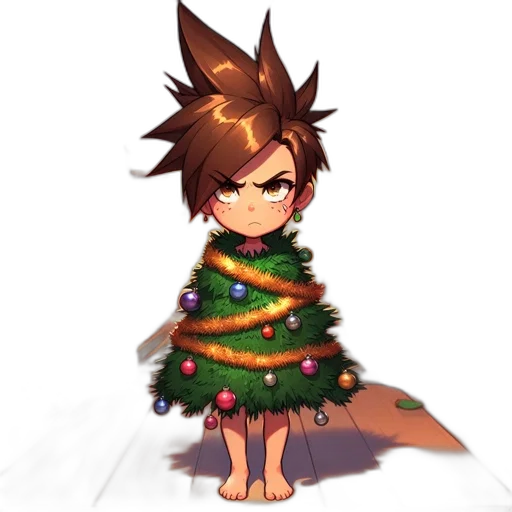 tree, dress, creature, pixel art, concept art, fantasy art, anime, animated transparent PNG cut-out