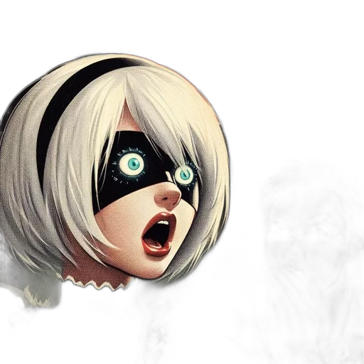 mask, face, creature, hair, 3d render, concept art, anime, comic book art transparent PNG cut-out