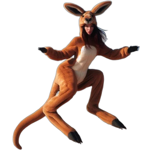 animal, creature, staff, concept art, individual, wearing, kangaroo, costume transparent PNG cut-out