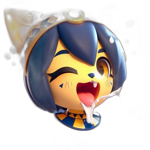 3d render, concept art, anthropomorphic, cat-like, creature, enjoys, drink, amidst transparent PNG cut-out