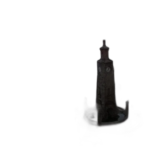 bottle, crown, shoes, weapon, 3d render, photorealistic, clock, tower transparent PNG cut-out