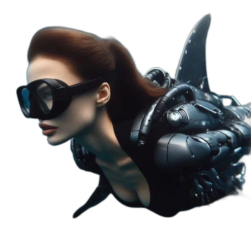 mask, robot, creature, dragon, concept art, 3d render, cyberpunk, fantasy art transparent PNG cut-out