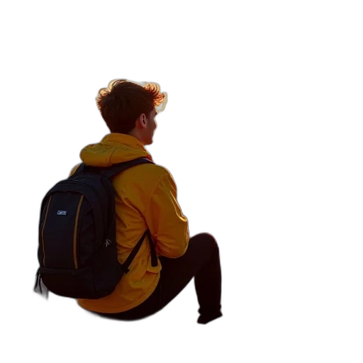 jacket, staff, umbrella, face, concept art, 3d render, pixel art, photorealistic transparent PNG cut-out
