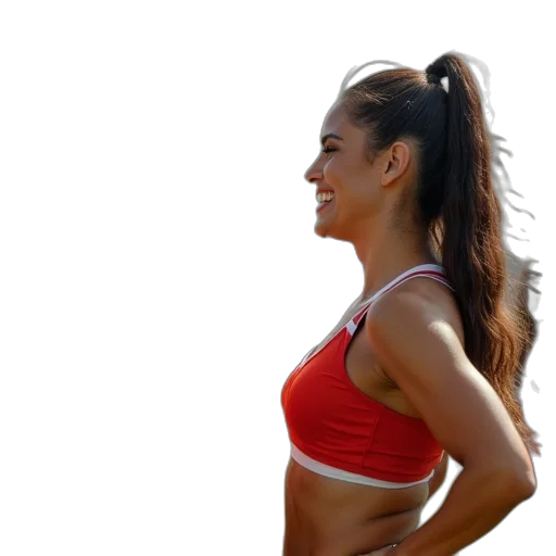 staff, hair, photorealistic, red, two, women, cheerleaders, sidelines transparent PNG cut-out