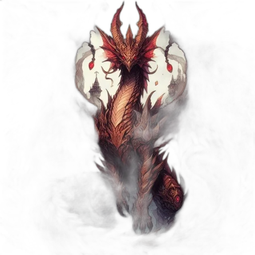 dragon, creature, mask, animal, fantasy art, concept art, pixel art, watercolor transparent PNG cut-out