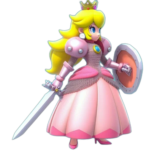 weapon, sword, dress, crown, concept art, 3d render, pixel art, fantasy art transparent PNG cut-out