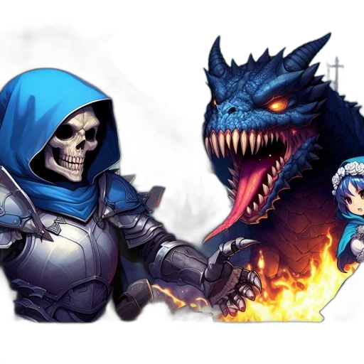 concept art, fantasy art, pixel art, comic book art, fire, blue, fantasy, scene transparent PNG cut-out
