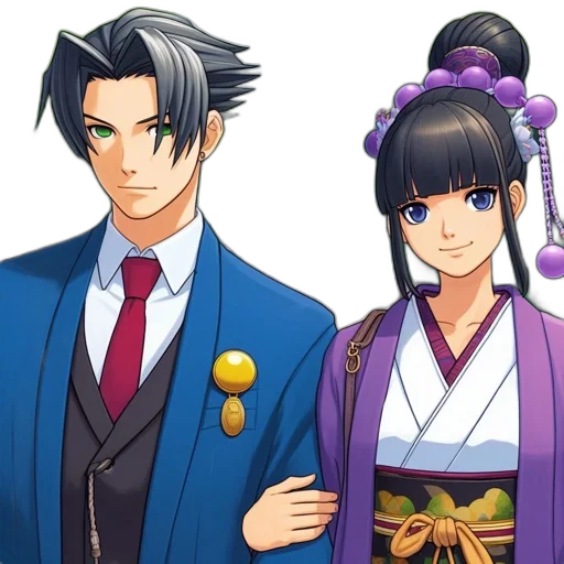 anime, pixel art, concept art, blue, two, animated, characters, one transparent PNG cut-out