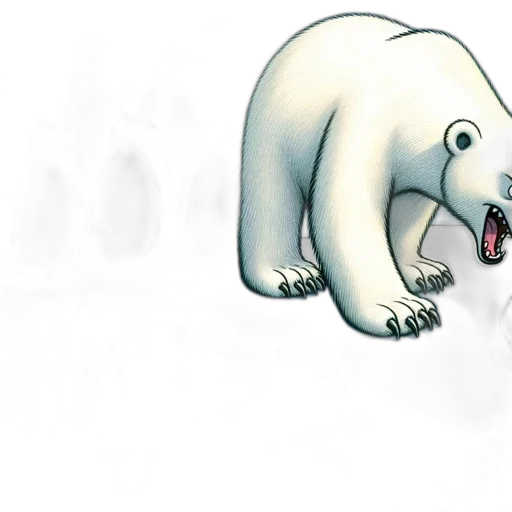 animal, creature, concept art, watercolor, penguins, surprised, polar, bear transparent PNG cut-out