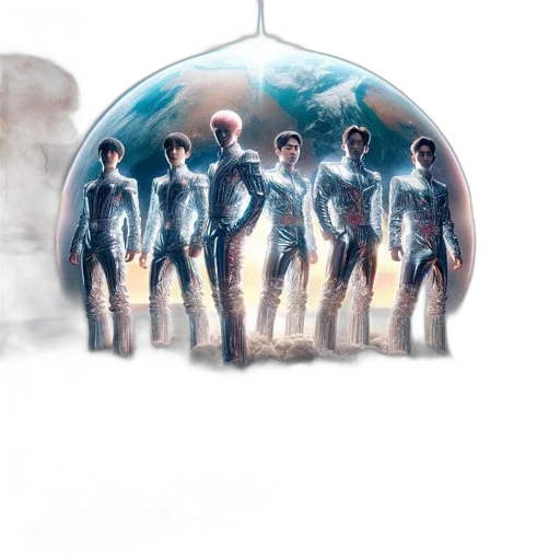 concept art, comic book art, 3d render, fantasy art, outer space, underwater, snow, neon lights transparent PNG cut-out