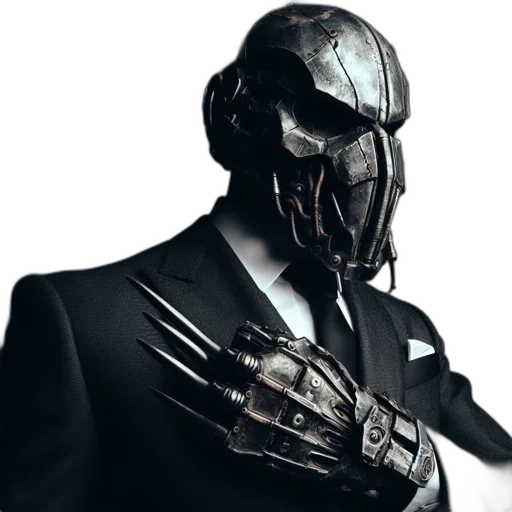 mask, robot, face, concept art, cyberpunk, 3d render, comic book art, individual transparent PNG cut-out