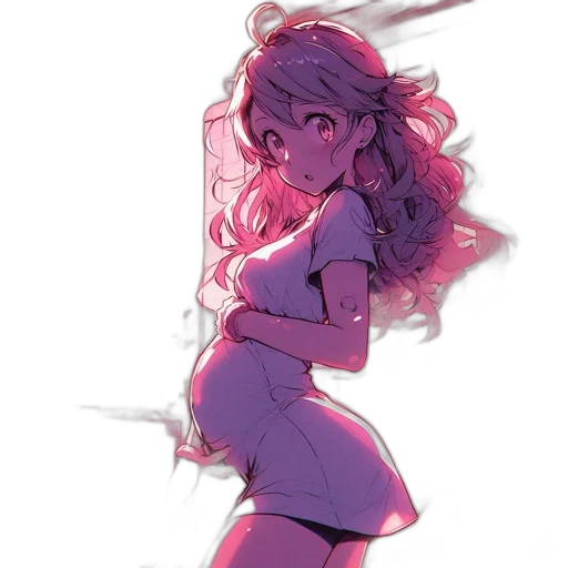 dress, staff, sword, weapon, anime, concept art, vaporwave, watercolor transparent PNG cut-out
