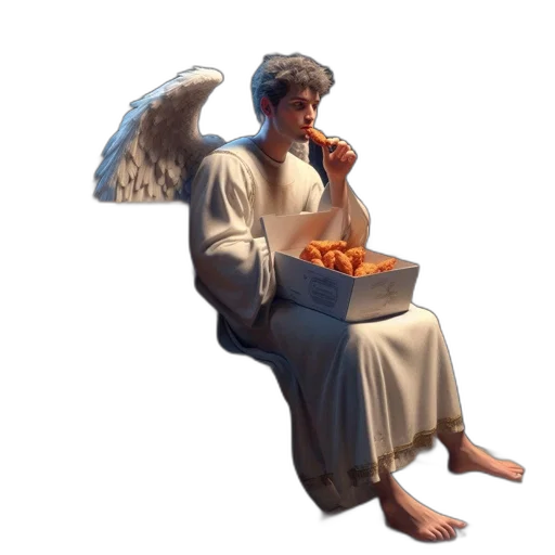 food, creature, concept art, pixel art, 3d render, photorealistic, angelic, figure transparent PNG cut-out
