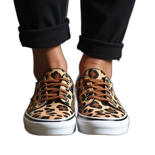 shoes, 3d render, leopard, print transparent PNG cut-out