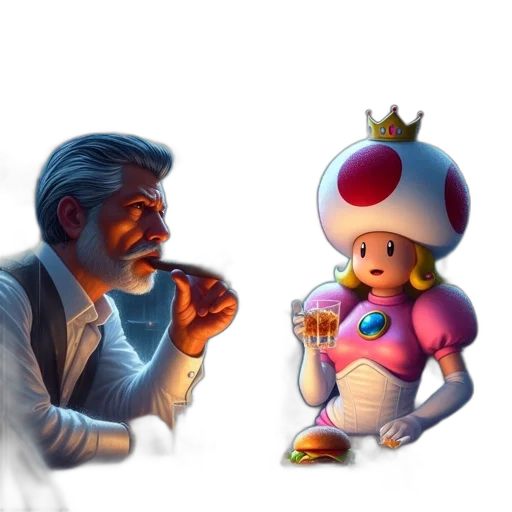 crown, food, concept art, 3d render, pixel art, photorealistic, pastel, dimly transparent PNG cut-out
