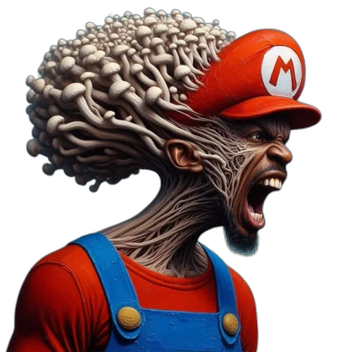 face, hair, mask, creature, concept art, 3d render, comic book art, photorealistic transparent PNG cut-out