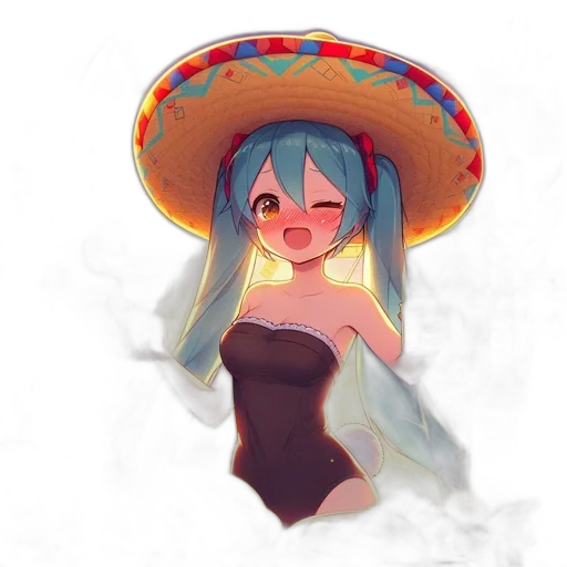 hat, dress, mask, dragon, anime, watercolor, pixel art, fantasy art transparent PNG cut-out