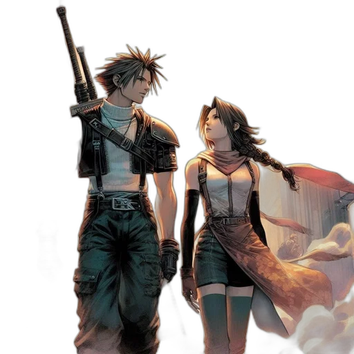 concept art, comic book art, fantasy art, watercolor, underwater, fire, outer space, two transparent PNG cut-out