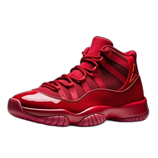 shoes, 3d render, red, new, 11s, bred, mens, basketball transparent PNG cut-out