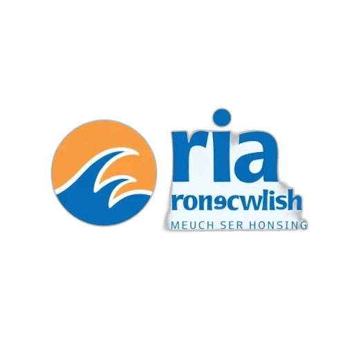 stylized, logo, ria, money, transfer, blue, white, color transparent PNG cut-out