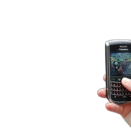 hand, holds, blackberry, phone, front, blurry, scene, red transparent PNG cut-out