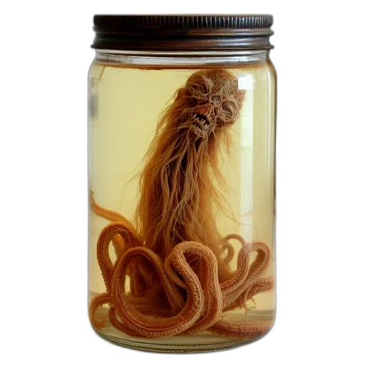 hair, creature, animal, bottle, concept art, photorealistic, pixel art, exhibit transparent PNG cut-out