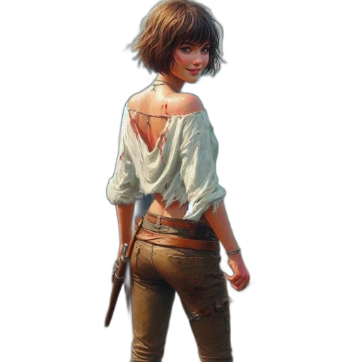 jacket, weapon, staff, sword, concept art, fantasy art, photorealistic, comic book art transparent PNG cut-out
