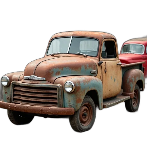 car, photorealistic, 3d render, concept art, watercolor, earth tones, vintage, pickup transparent PNG cut-out