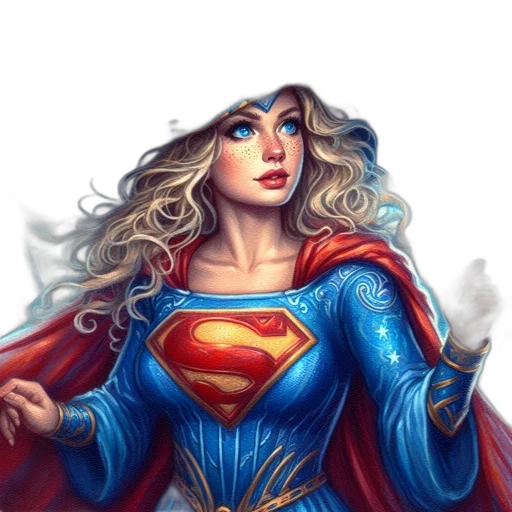 comic book art, fantasy art, concept art, photorealistic, female, character, dressed, blue transparent PNG cut-out
